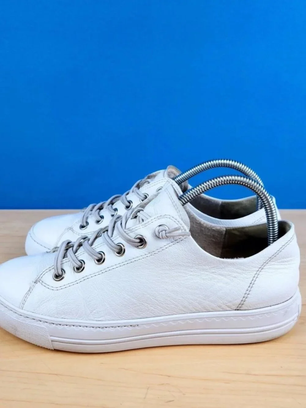 Paul Green Hadley Platform Low Sneakers White Leather Womens Size 7.5 Austria